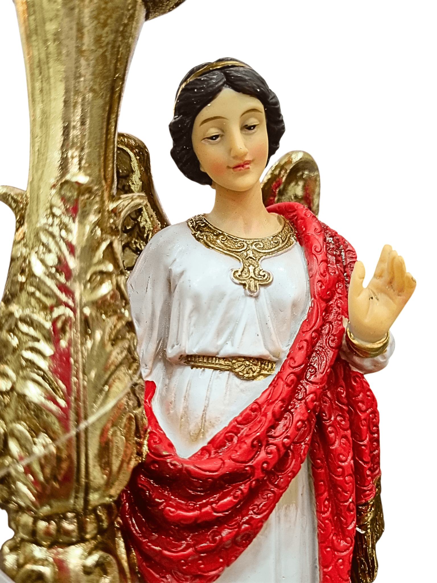 Candelabro Anjo Santini 24 cm em Resina-TerraCotta Arte Sacra