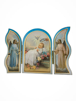 Capelinha Italiana Batismo Azul-TerraCotta Arte Sacra