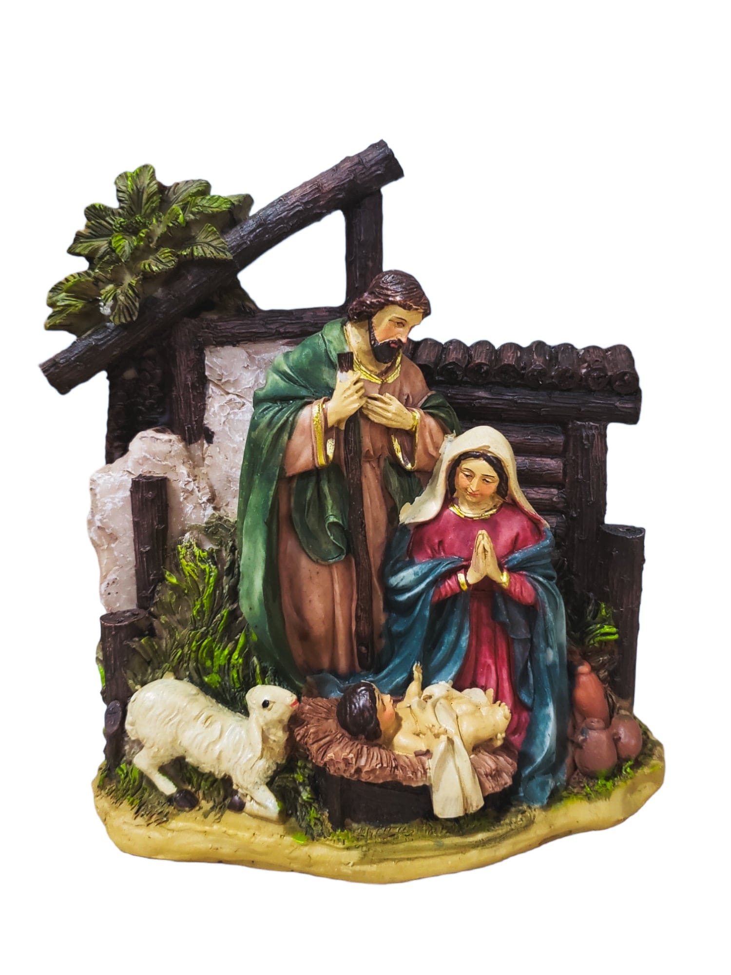 Cenário Sagrada Família Natalina 16 cm em Resina-TerraCotta Arte Sacra
