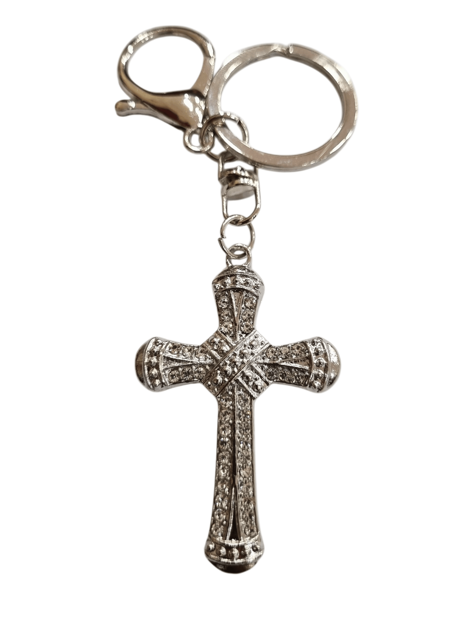 Chaveiro de Cruz Metal com Strass-TerraCotta Arte Sacra