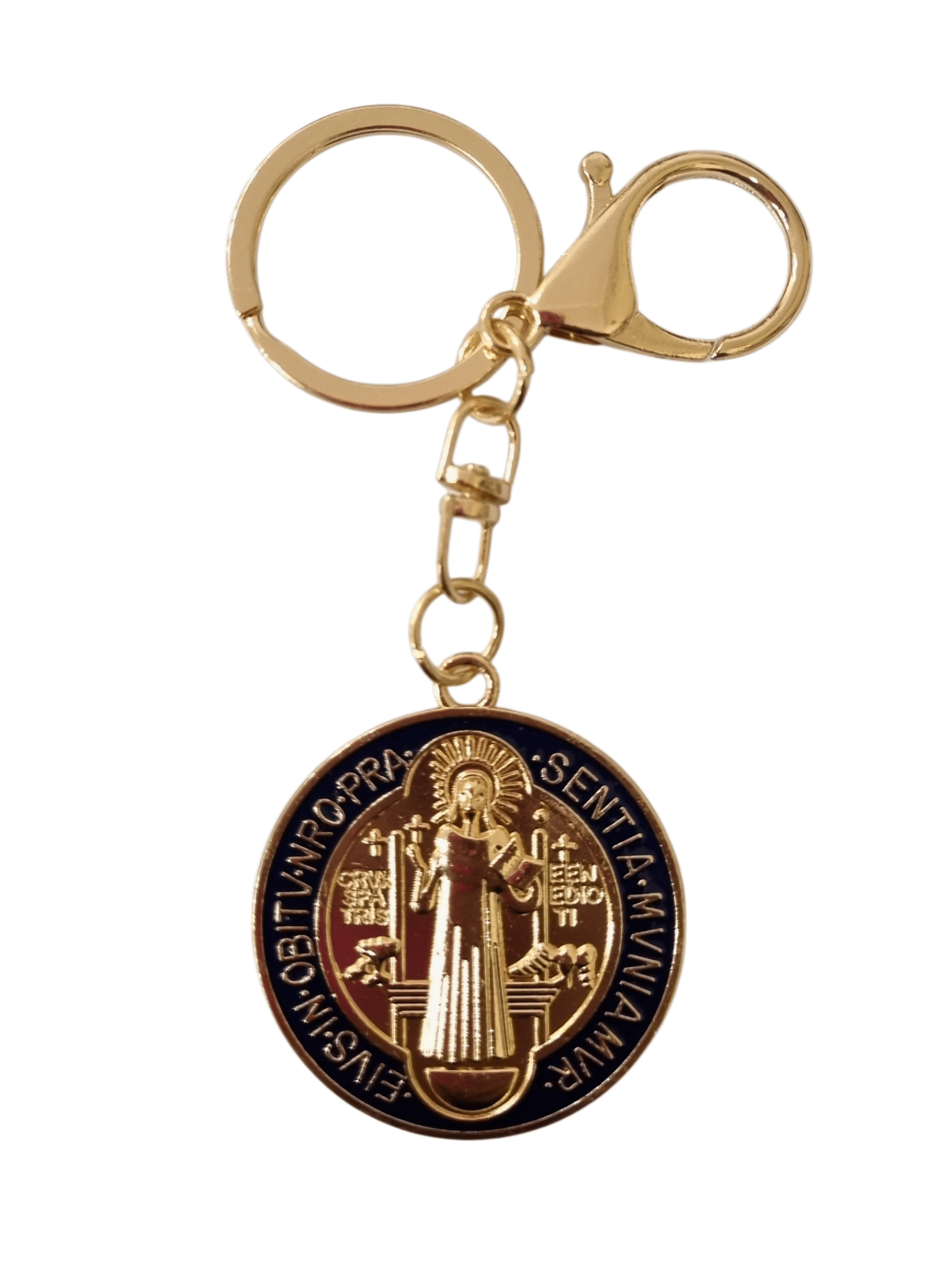 Chaveiro de São Bento Dourado-TerraCotta Arte Sacra