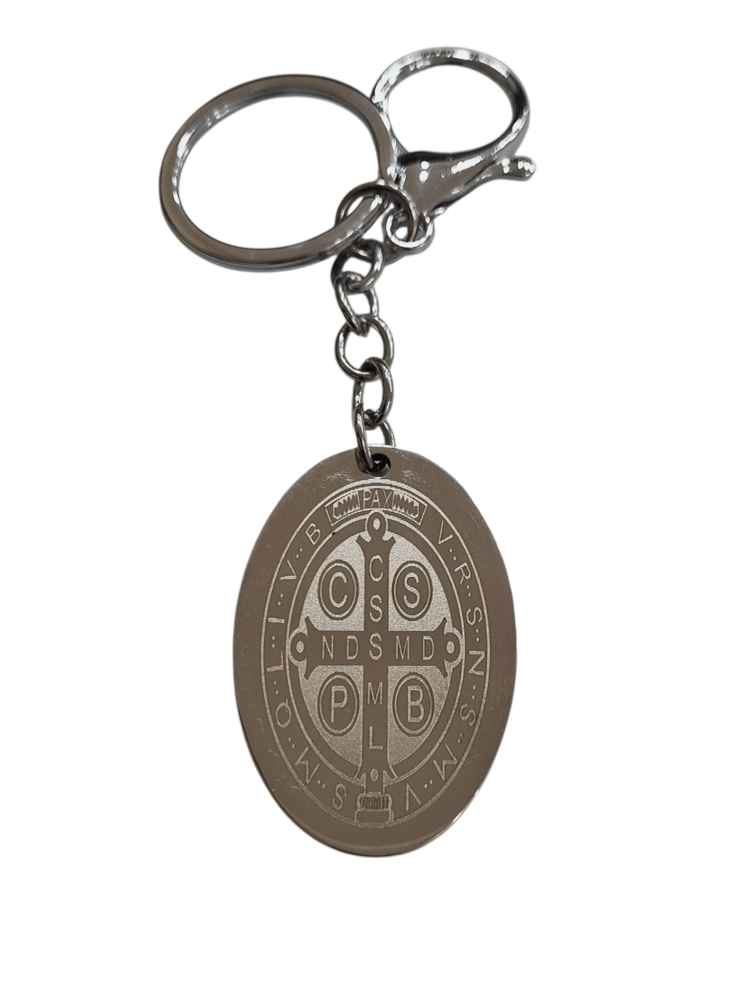 Chaveiro de São Bento em Aço Inox-TerraCotta Arte Sacra