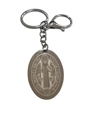 Chaveiro de São Bento em Aço Inox-TerraCotta Arte Sacra