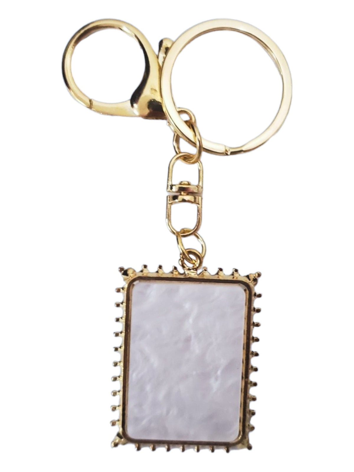 Chaveiro do Divino Espírito Santo Retangular Dourado-TerraCotta Arte Sacra