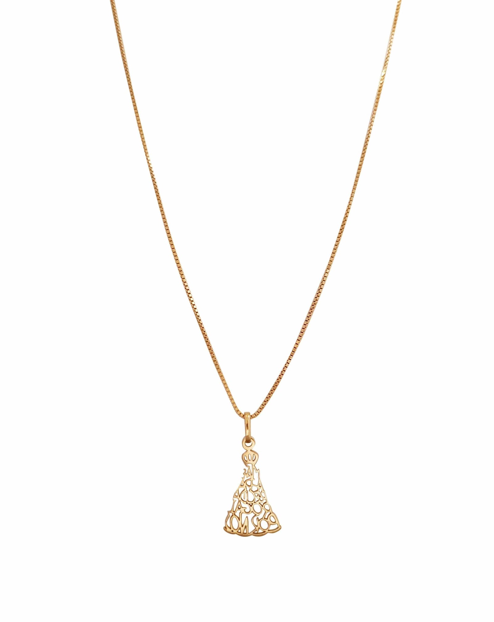 Conjunto Aparecida Vazada Rogai por Nós em Prata de Lei 925 com Banho de Ouro 18K-TerraCotta Arte Sacra