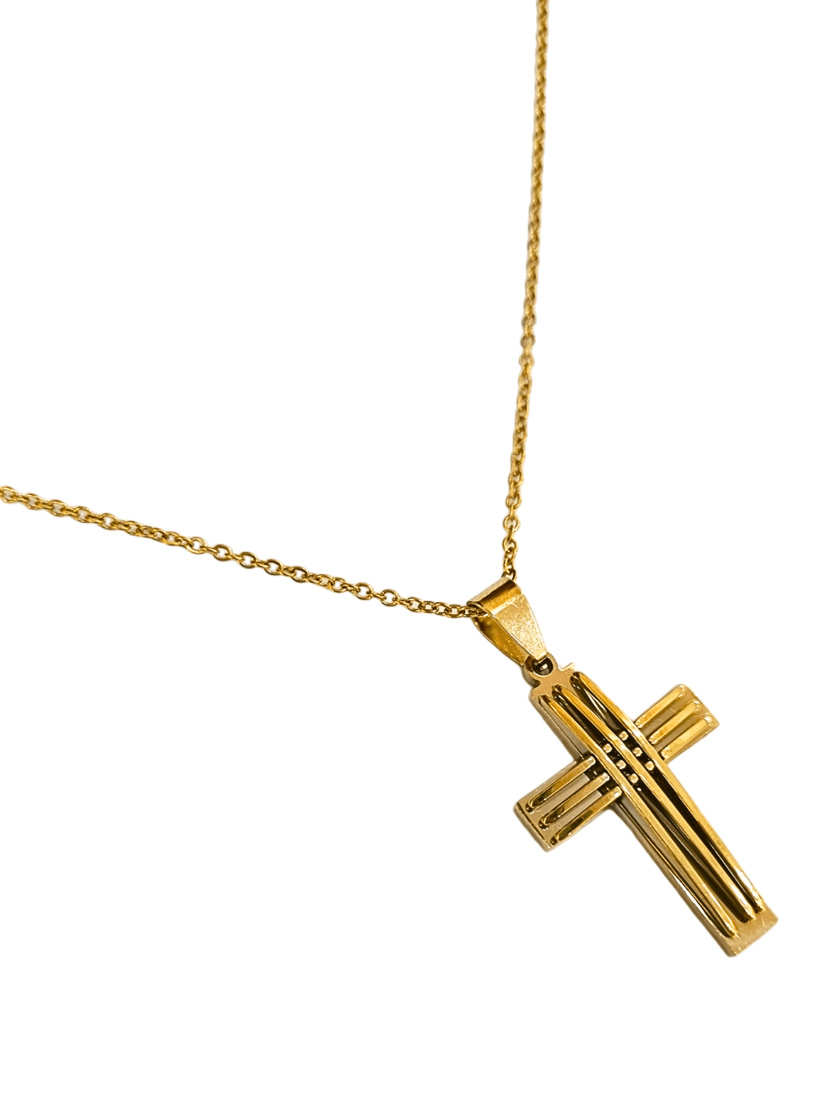 Corrente Aço Inox Dourada com Frisos-TerraCotta Arte Sacra