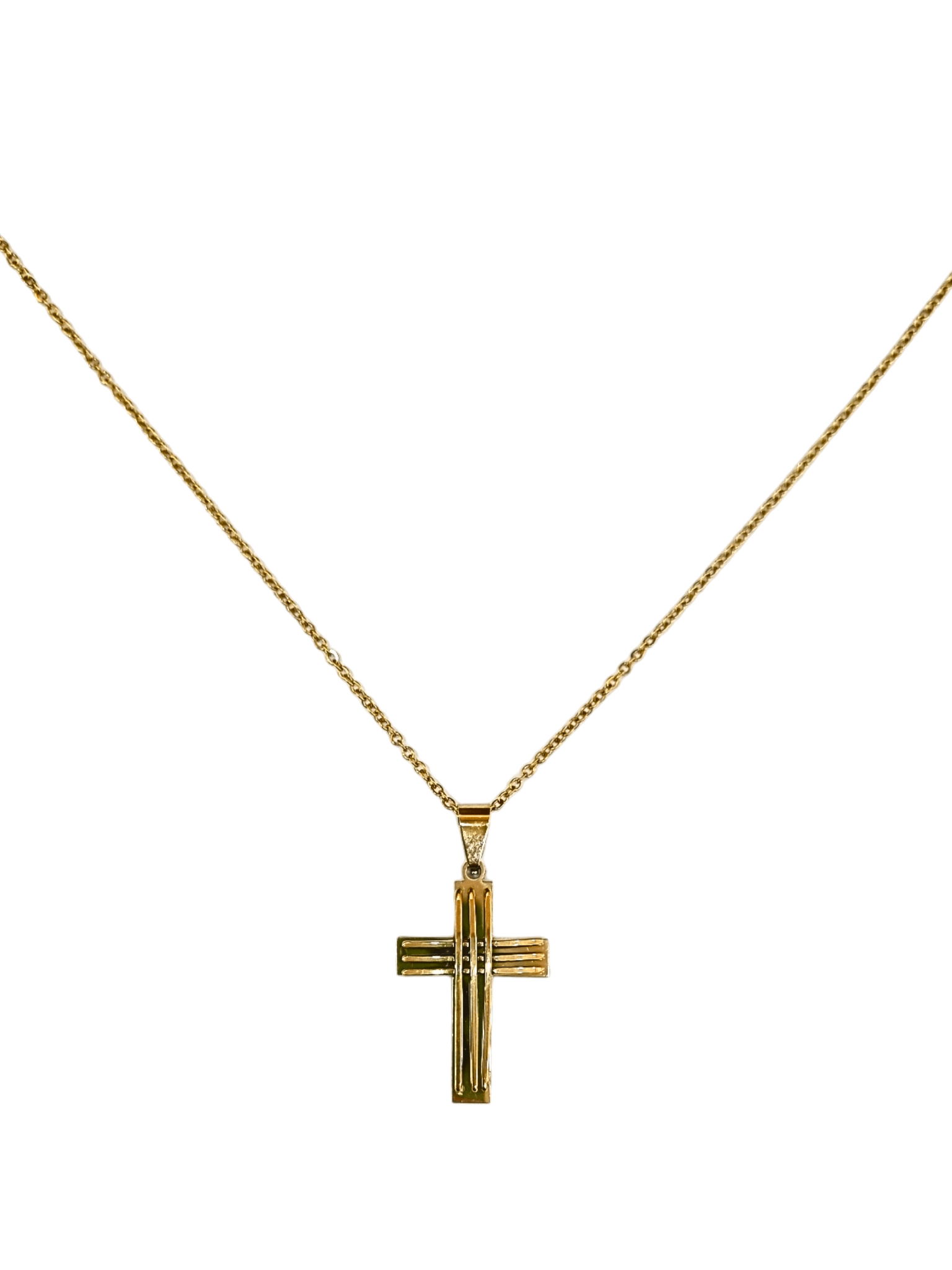 Corrente Aço Inox Dourada com Frisos-TerraCotta Arte Sacra