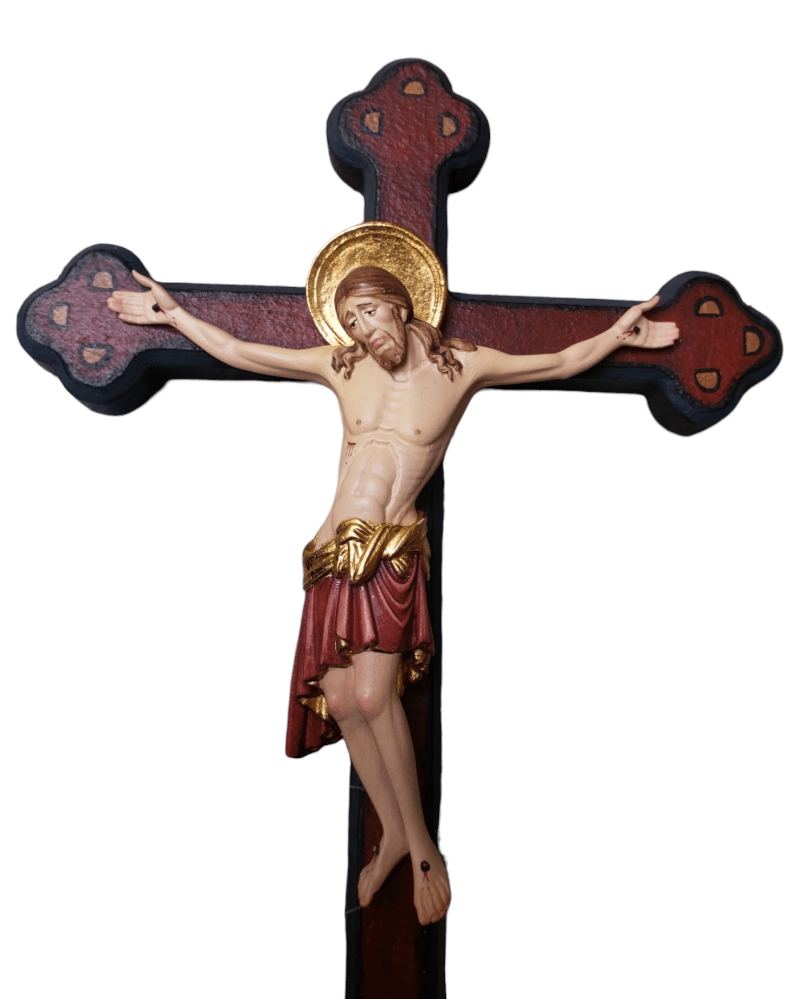 Crucifixo Barroco Italiano com Resplendor 36 cm-TerraCotta Arte Sacra