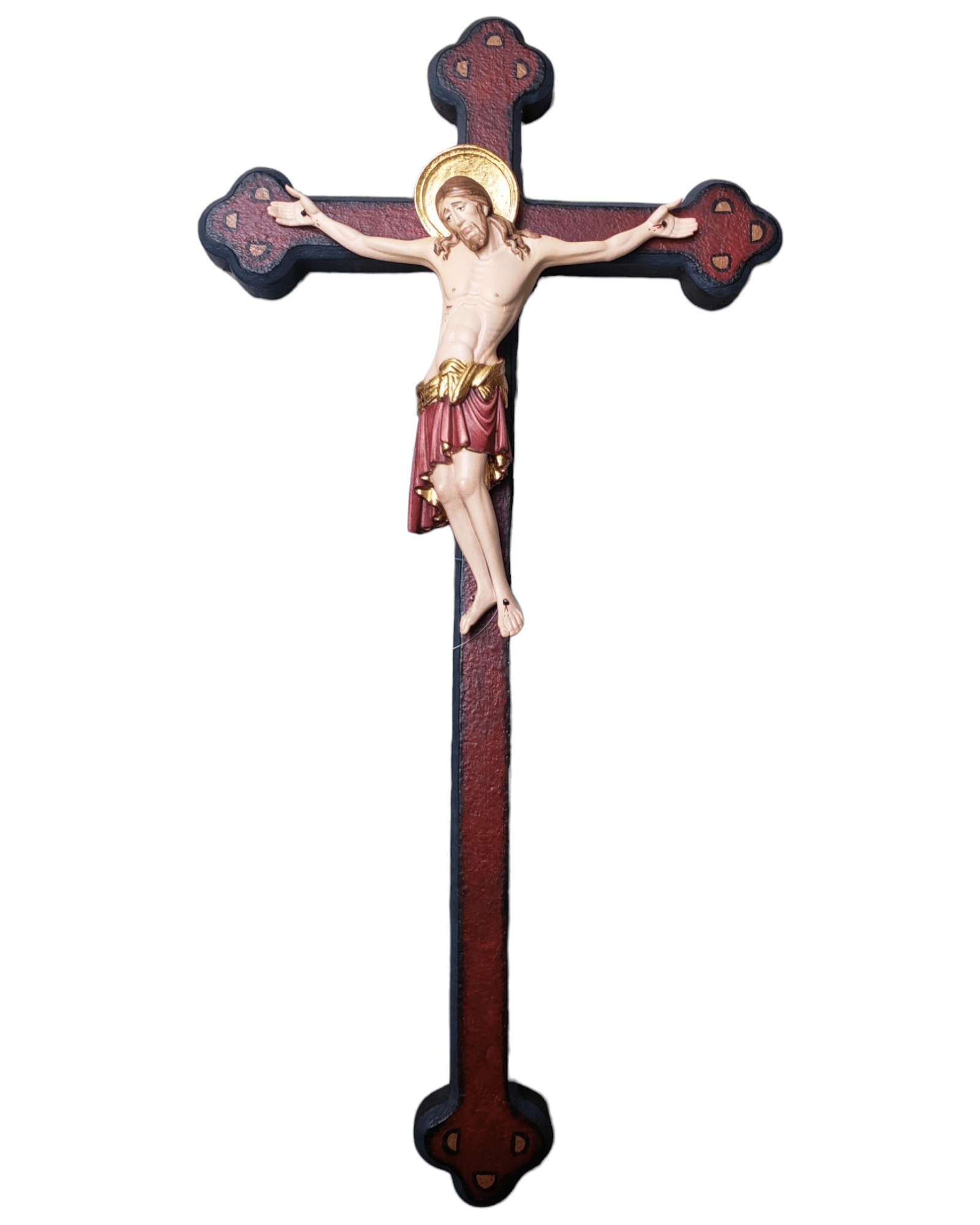 Crucifixo Barroco Italiano com Resplendor 36 cm-TerraCotta Arte Sacra