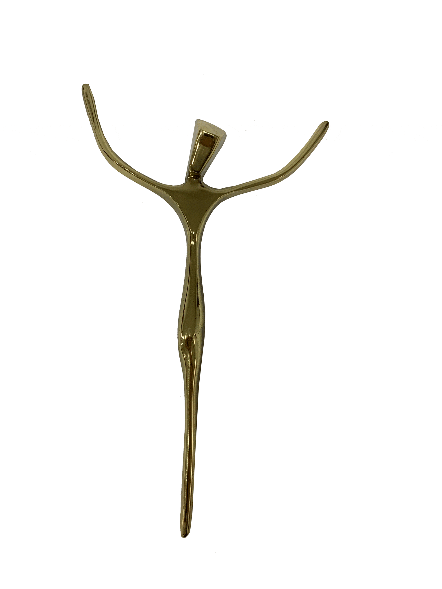 Crucifixo Estilizado de Aço Galvanizado Dourado 22 cm-TerraCotta Arte Sacra