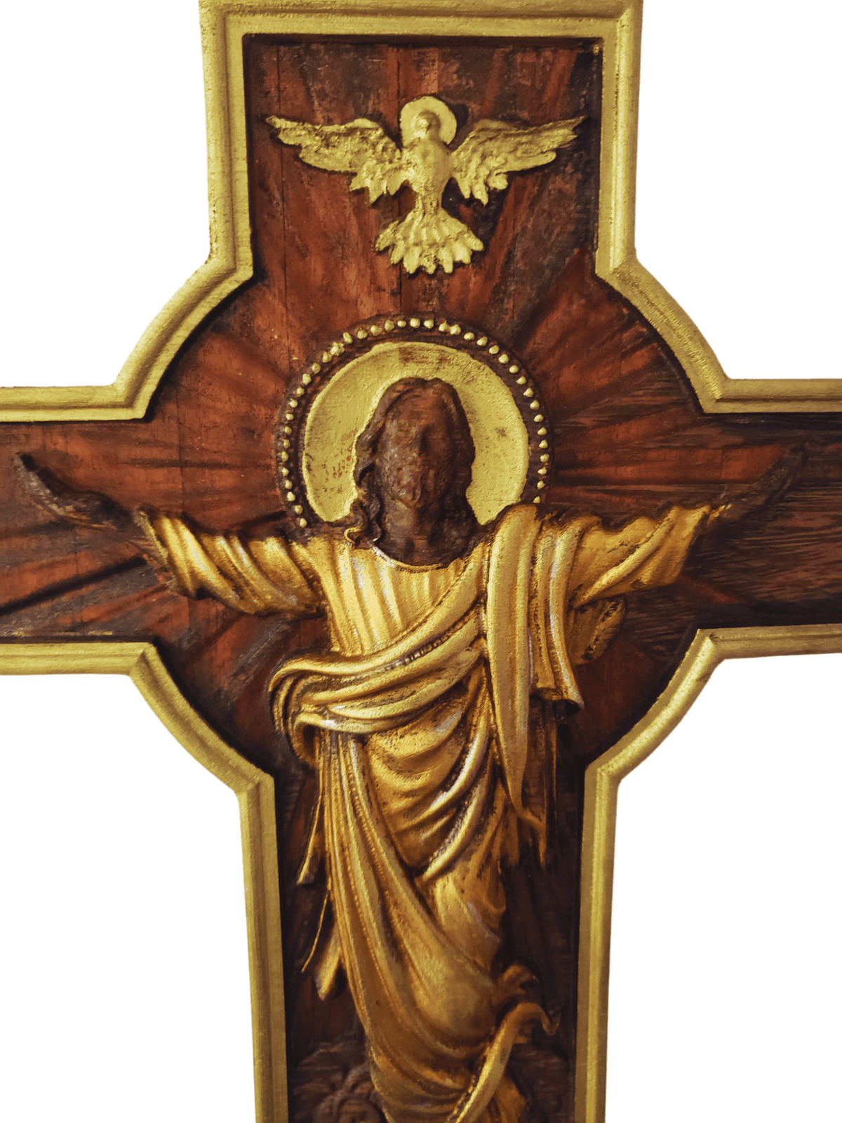 Crucifixo Jesus Ressuscitado em Madeira 40 cm-TerraCotta Arte Sacra