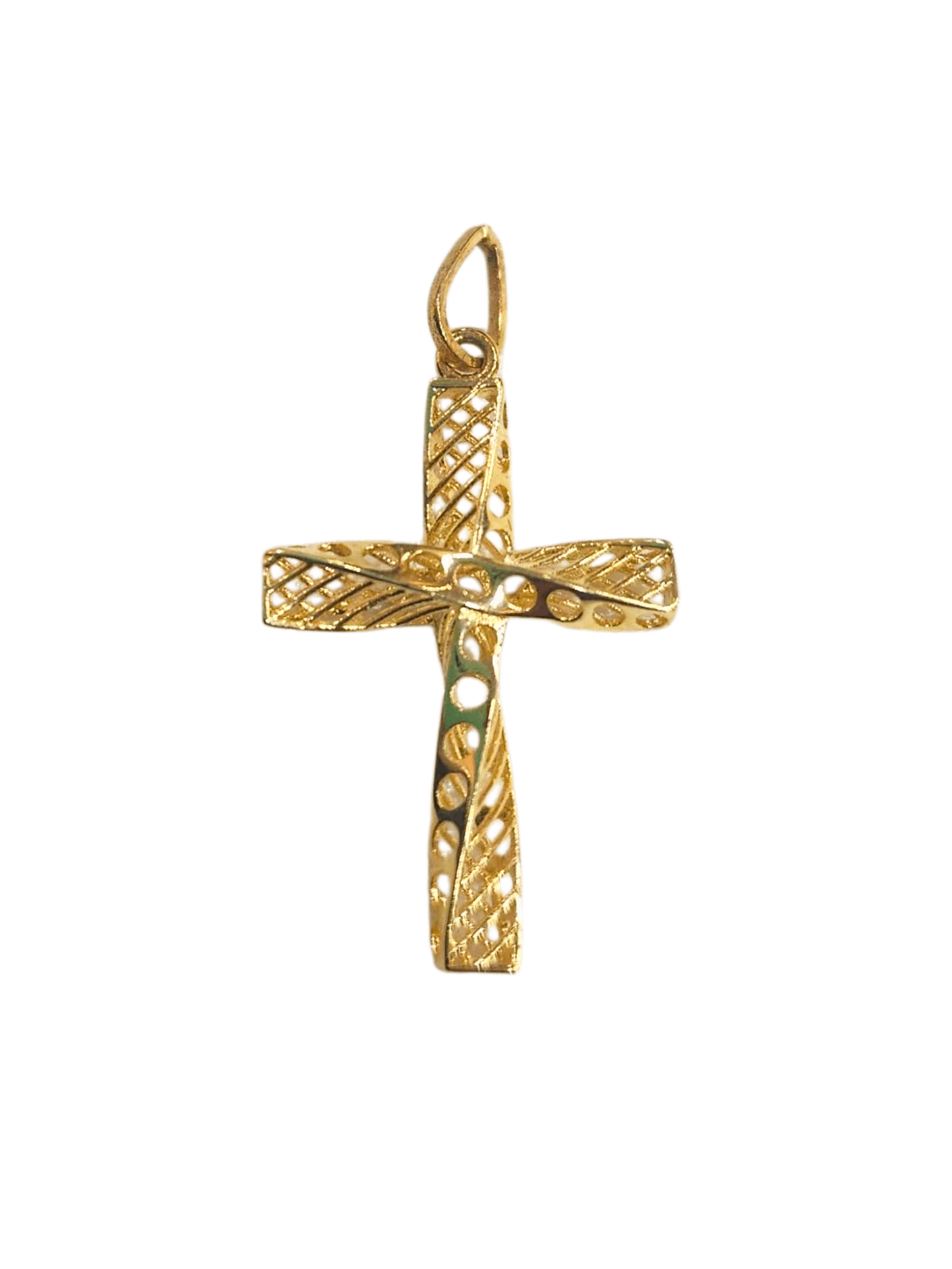 Crucifixo Prata de Lei 925 com Banho de Ouro 18 k-TerraCotta Arte Sacra