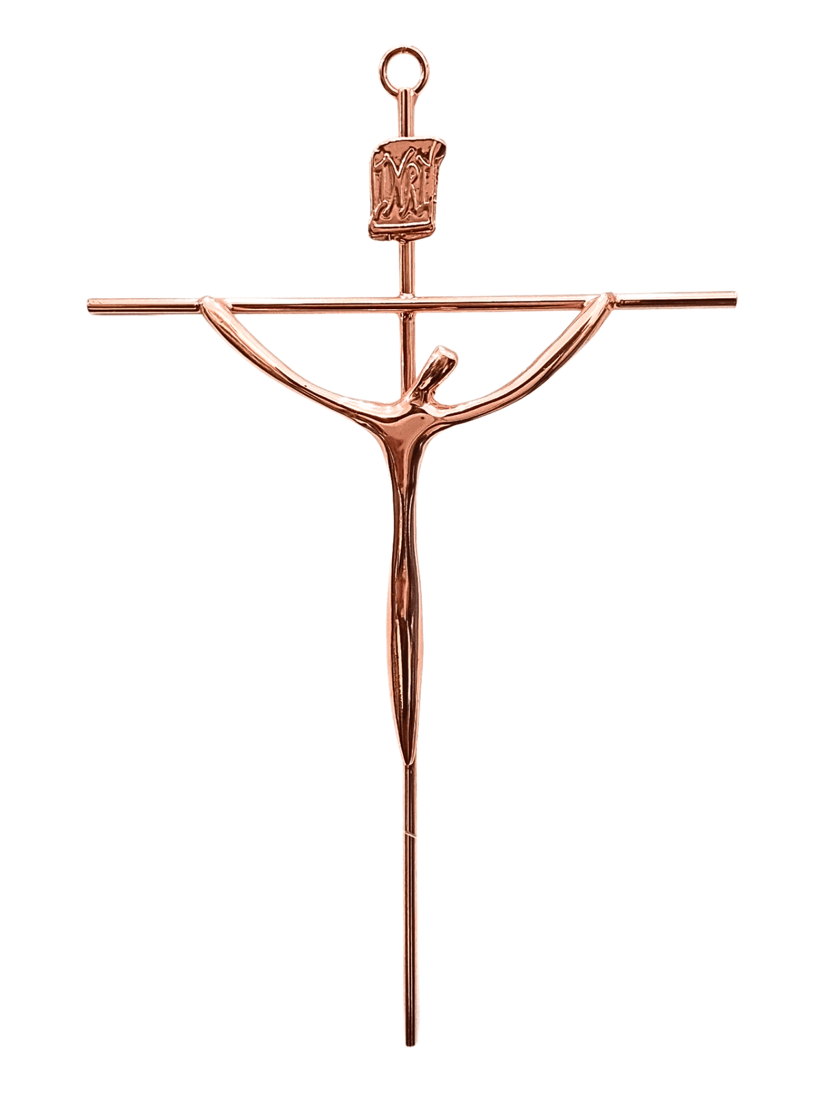 Crucifixo de Aço Galvanizado Cobre 23 cm-TerraCotta Arte Sacra