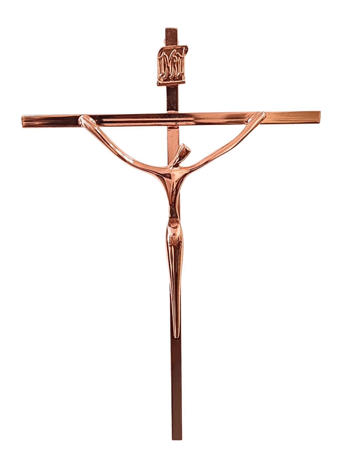 Crucifixo de Aço Galvanizado Cobre 28 cm-TerraCotta Arte Sacra