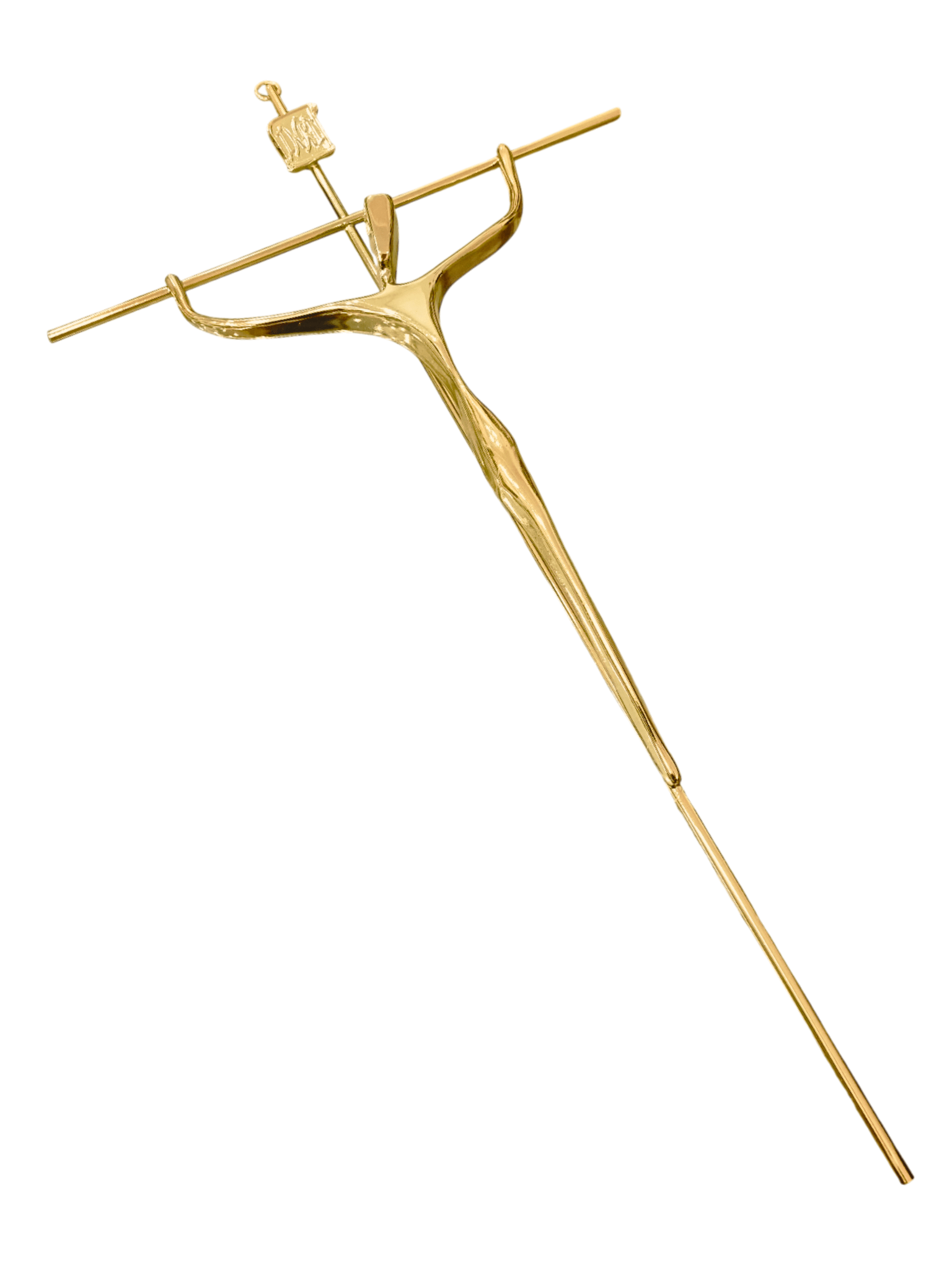 Crucifixo de Aço Galvanizado Dourado 52 cm-TerraCotta Arte Sacra