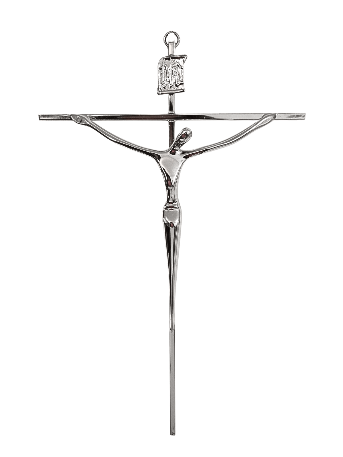 Crucifixo de Aço Galvanizado Prata 28 cm-TerraCotta Arte Sacra