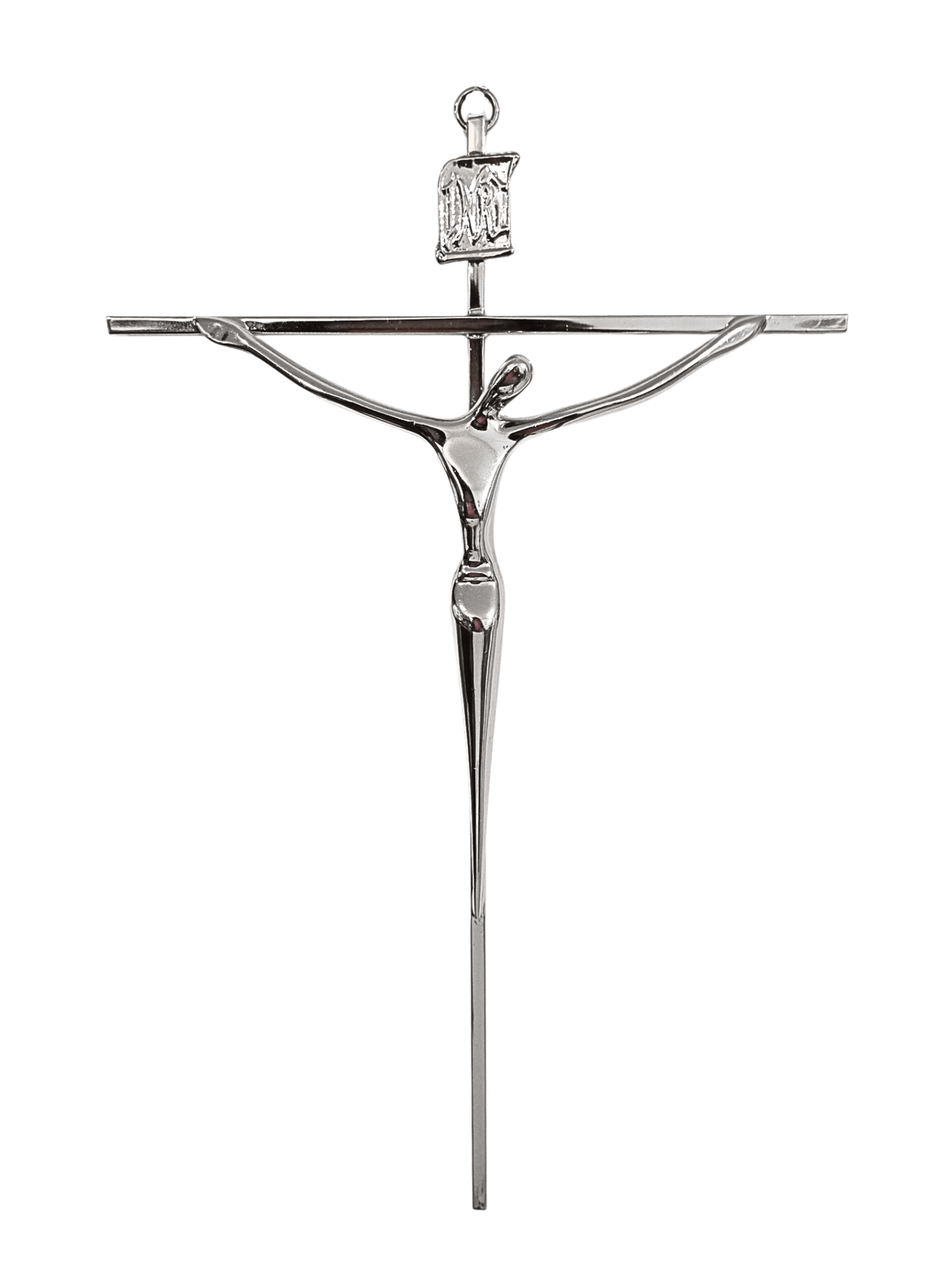 Crucifixo de Aço Galvanizado Prata 28 cm-TerraCotta Arte Sacra