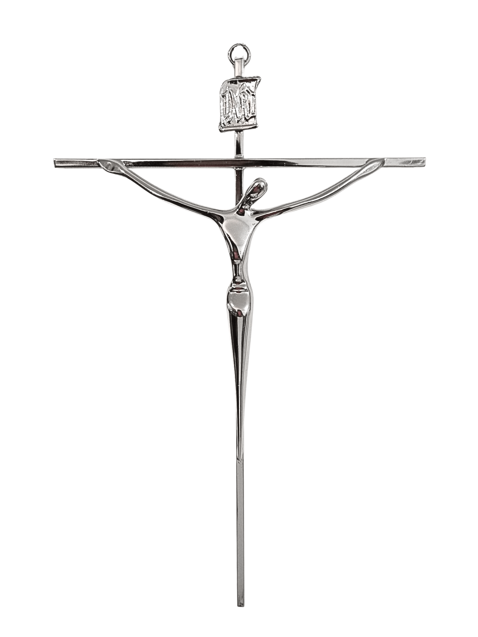 Crucifixo de Aço Galvanizado Prata 28 cm-TerraCotta Arte Sacra