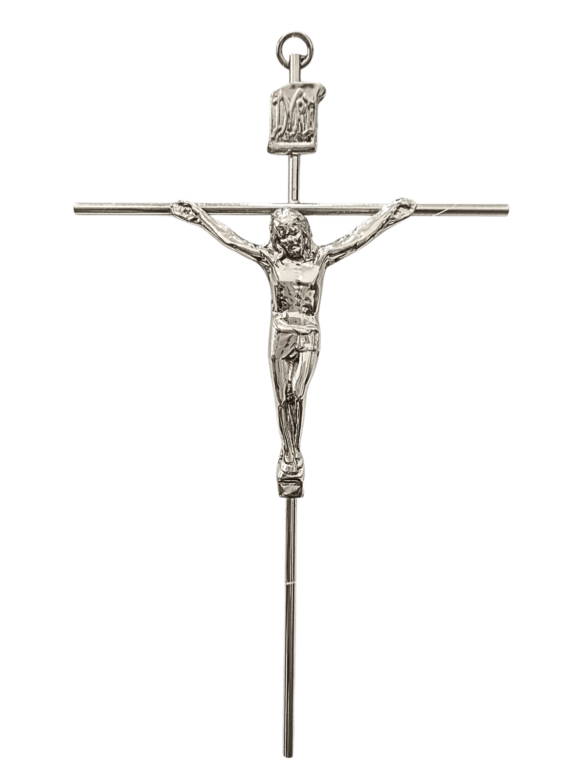 Crucifixo de Aço Galvanizado Prateado 19 cm-TerraCotta Arte Sacra