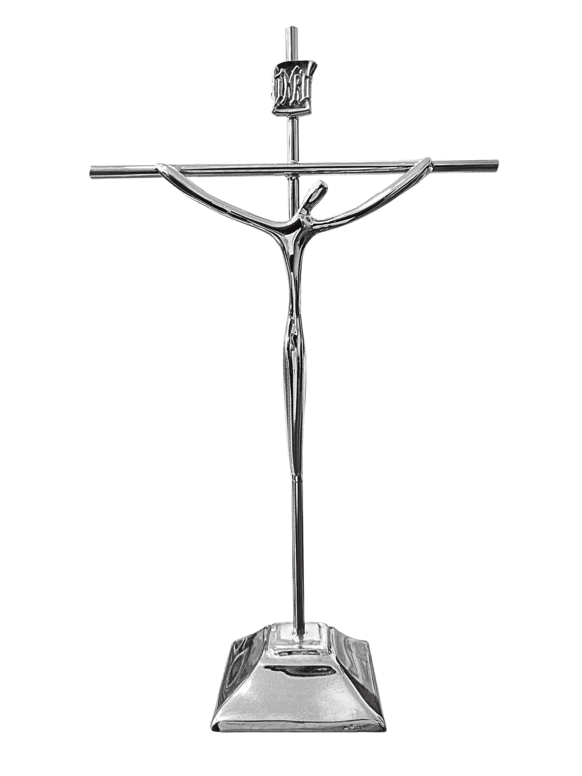 Crucifixo de Aço Galvanizado Prateado 23 cm-TerraCotta Arte Sacra