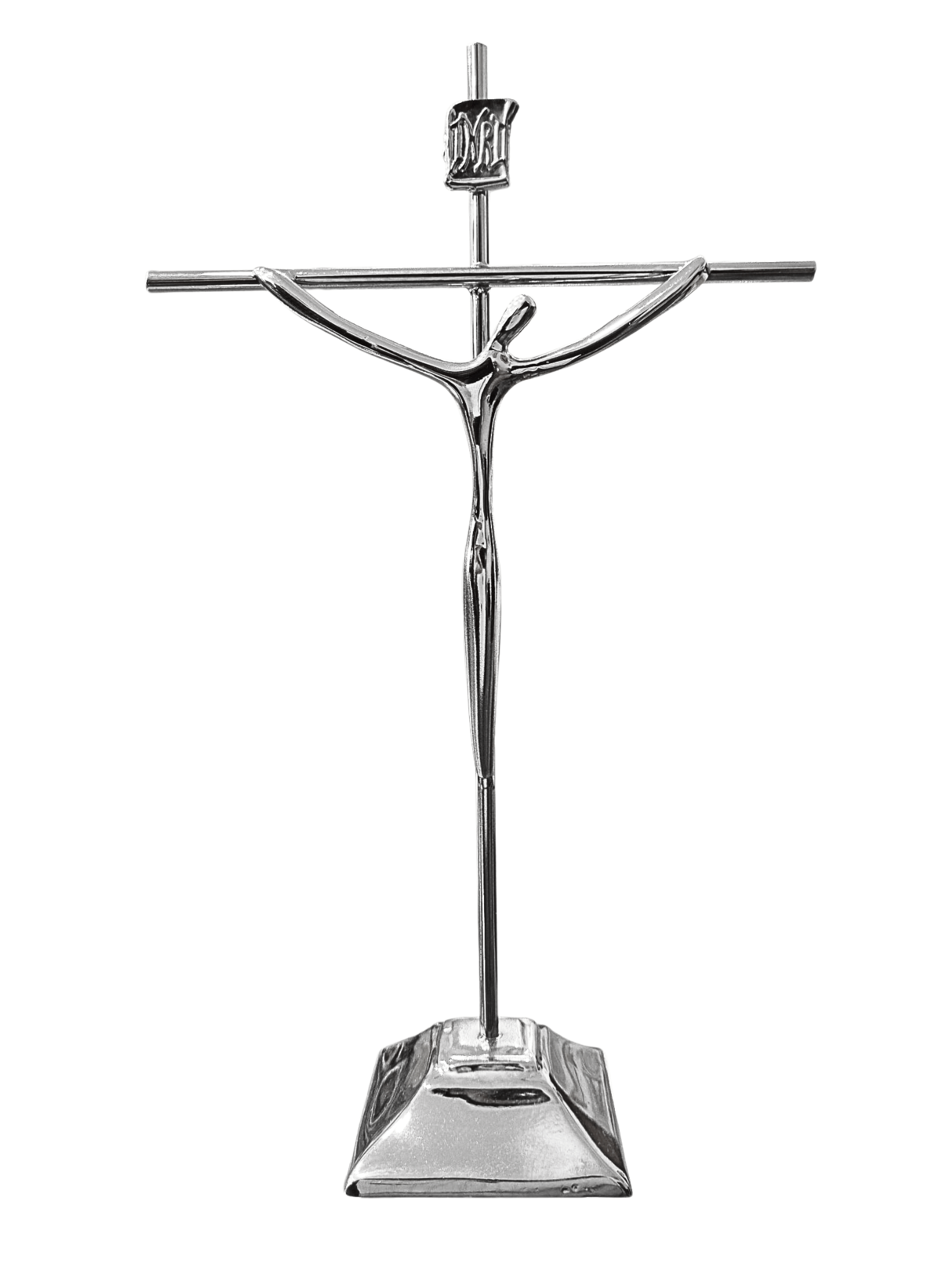 Crucifixo de Aço Galvanizado Prateado 23 cm-TerraCotta Arte Sacra