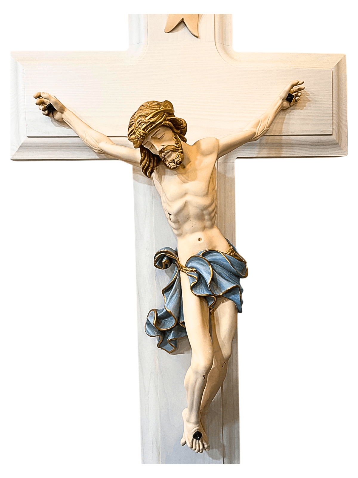 Crucifixo de Madeira Cristo em Resina 1,17 m-TerraCotta Arte Sacra