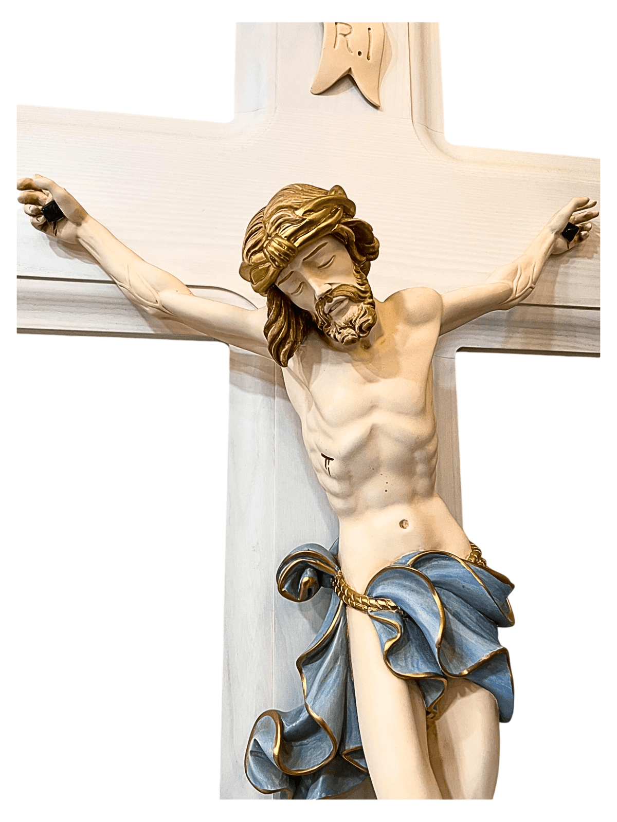 Crucifixo de Madeira Cristo em Resina 1,17 m-TerraCotta Arte Sacra