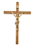 Crucifixo de Madeira e Cristo Aço Galvanizado Dourado 30 cm-TerraCotta Arte Sacra
