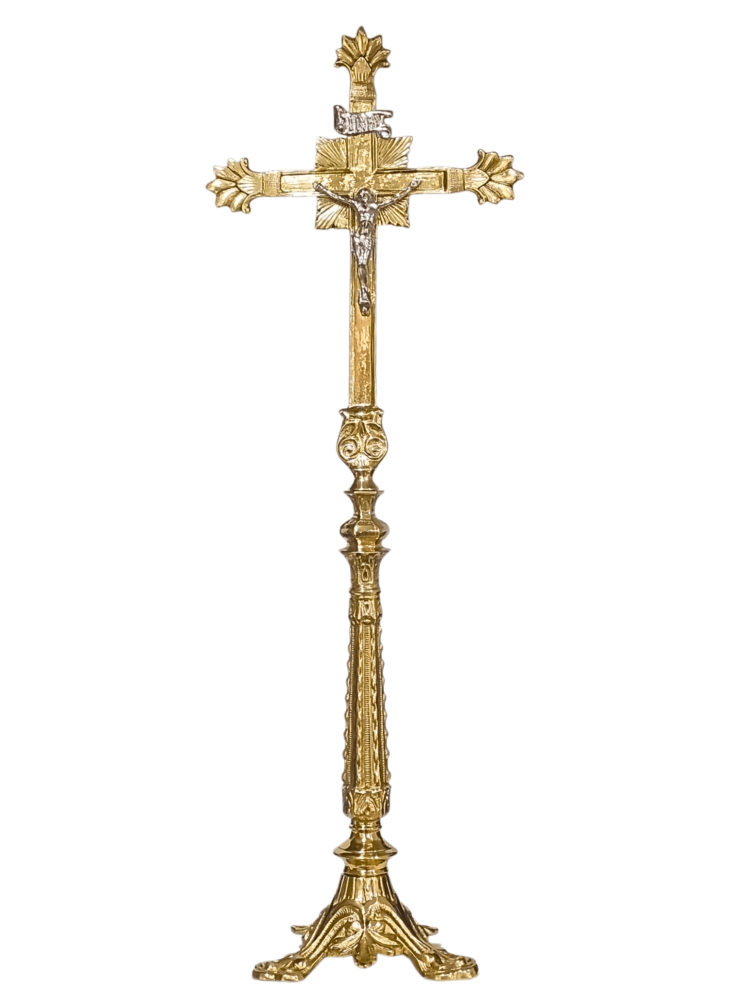 Crucifixo de Mesa Banhado à Ouro 58 cm-TerraCotta Arte Sacra