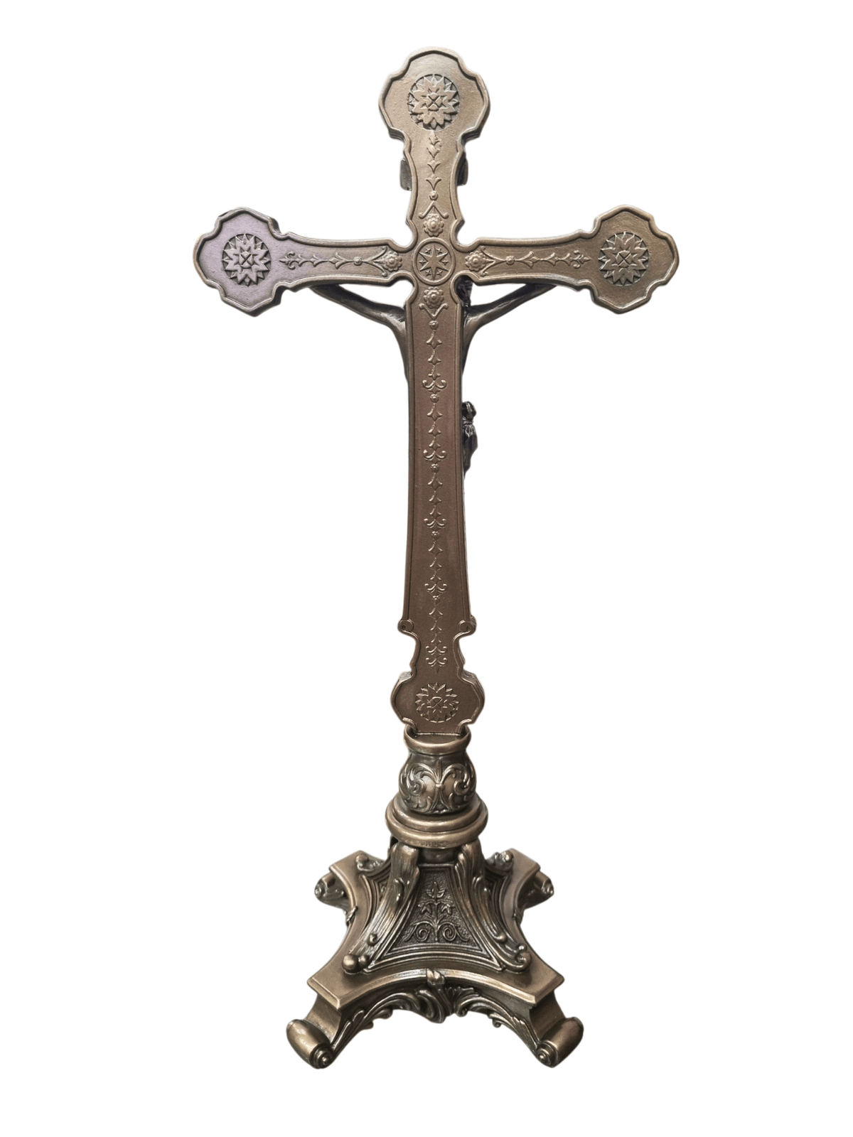 Crucifixo de Mesa com Acabamento em Bronze 33 cm-TerraCotta Arte Sacra