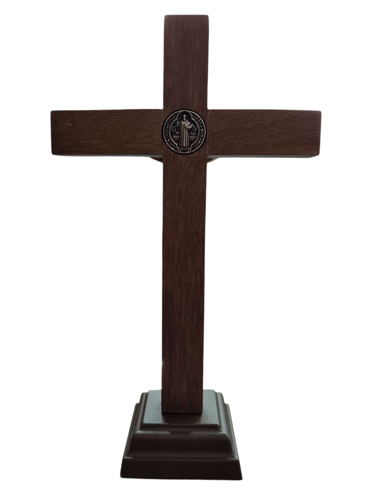 Crucifixo de Mesa em Madeira e Cristo em Metal Ouro Velho 20 cm-TerraCotta Arte Sacra