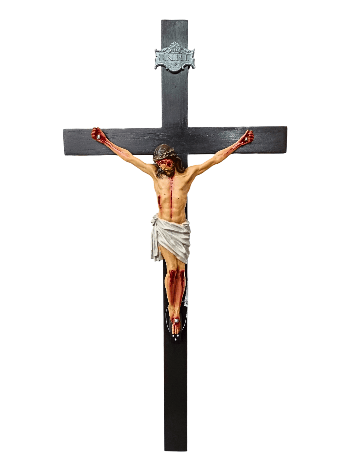 Crucifixo de Parede em Pó de Mármore 58 cm Colorido-TerraCotta Arte Sacra