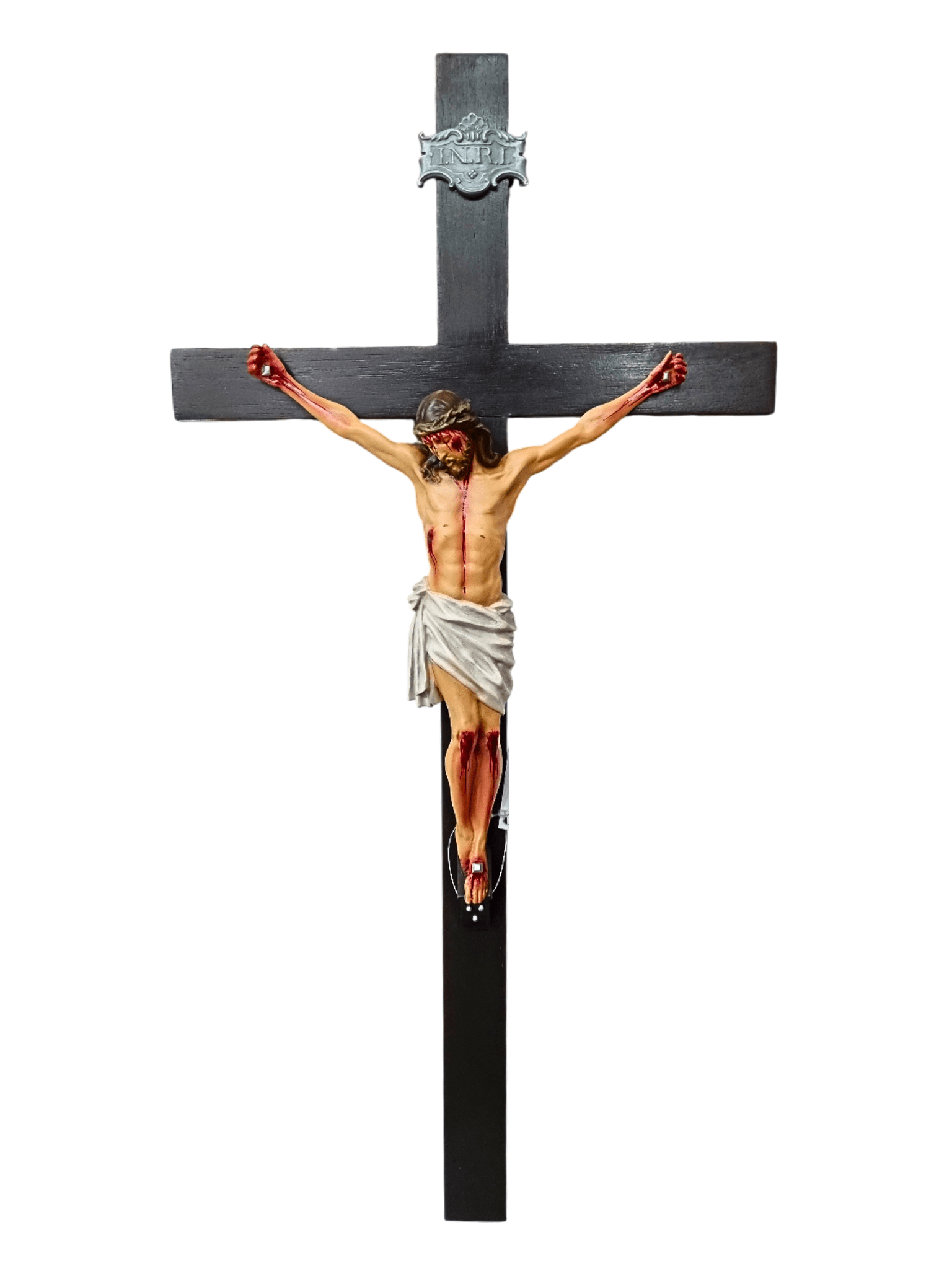 Crucifixo de Parede em Pó de Mármore 58 cm Colorido-TerraCotta Arte Sacra