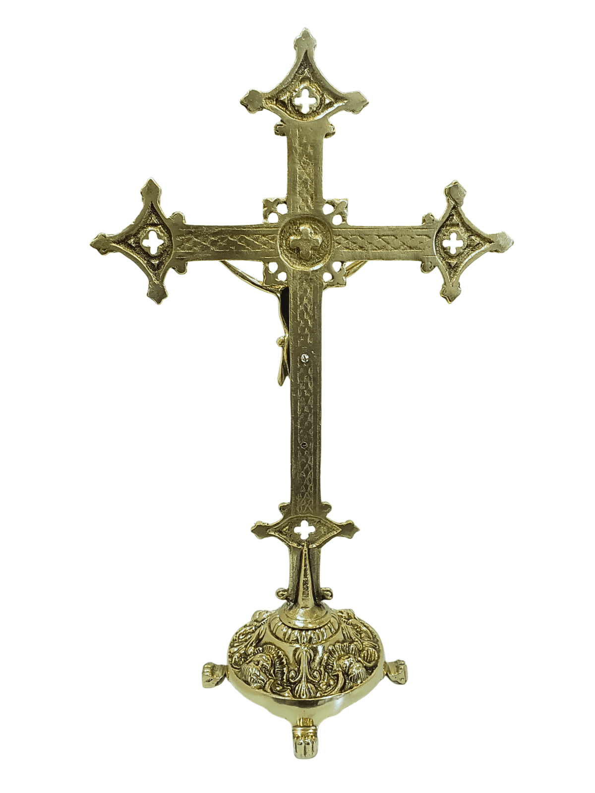 Crucifixo em Bronze com Pedestal 46x28cm-TerraCotta Arte Sacra
