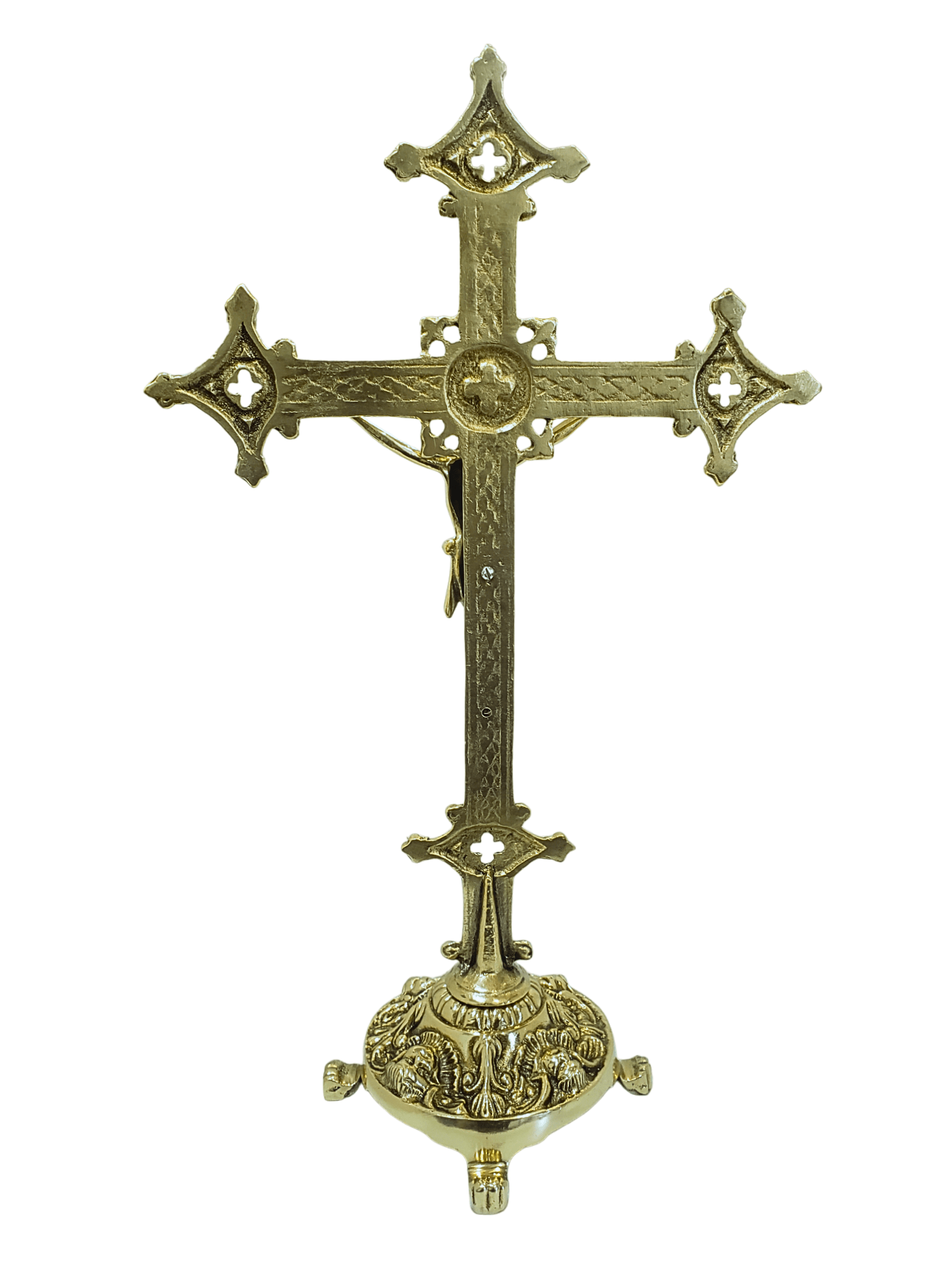 Crucifixo em Bronze com Pedestal 46x28cm-TerraCotta Arte Sacra