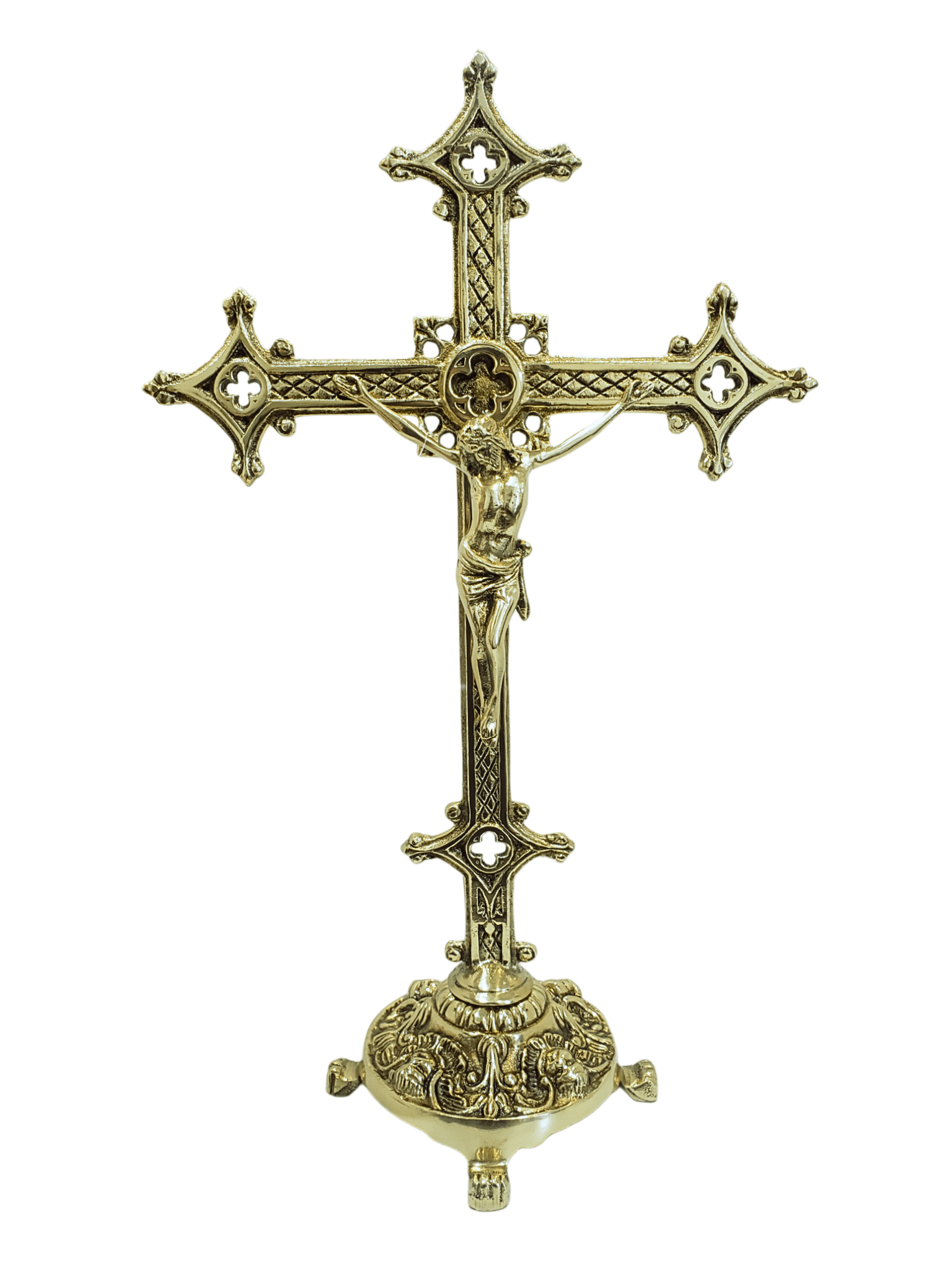 Crucifixo em Bronze com Pedestal 46x28cm-TerraCotta Arte Sacra