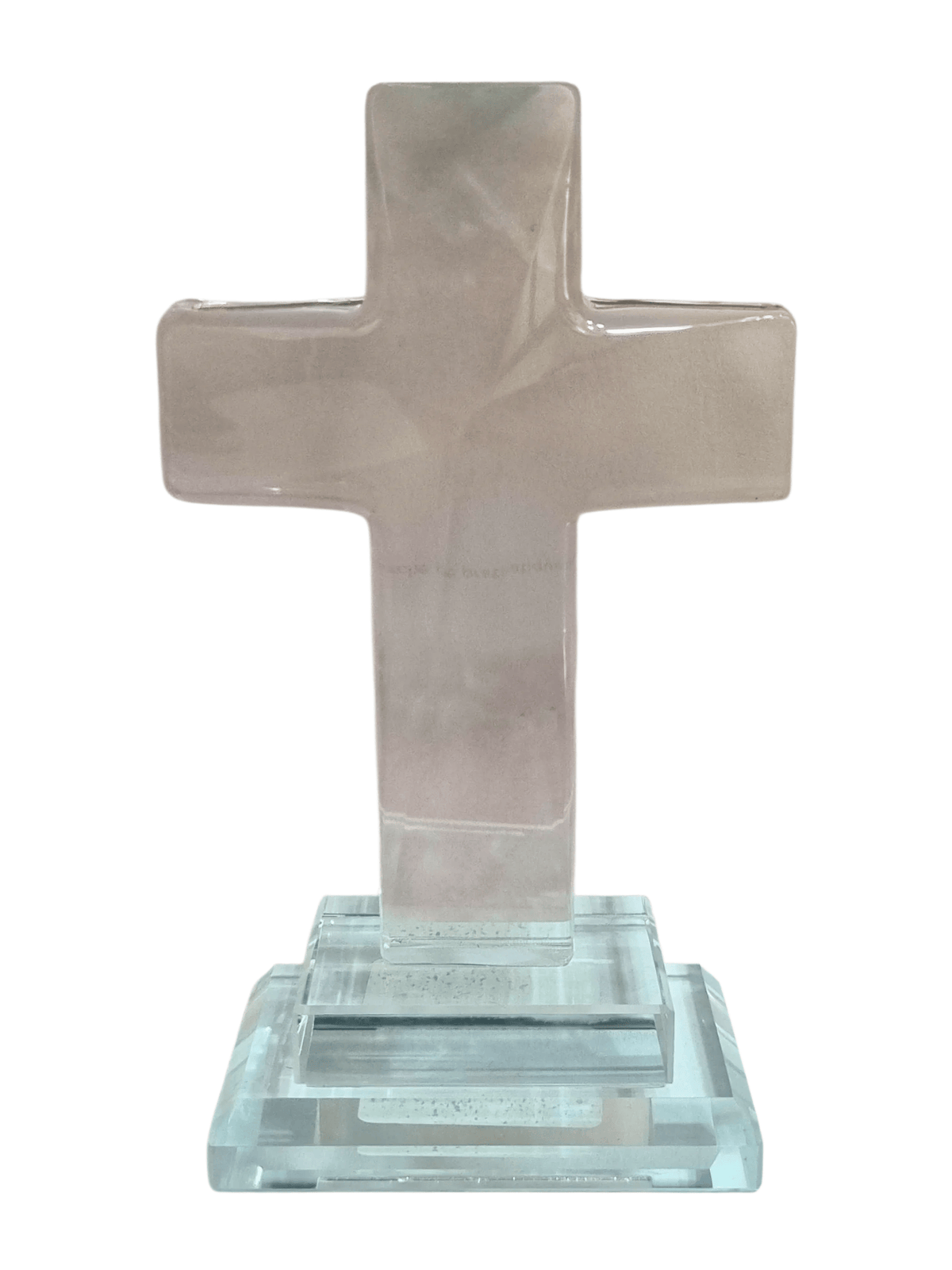 Crucifixo em Cristal de Vidro Lapidado 14 cm-TerraCotta Arte Sacra
