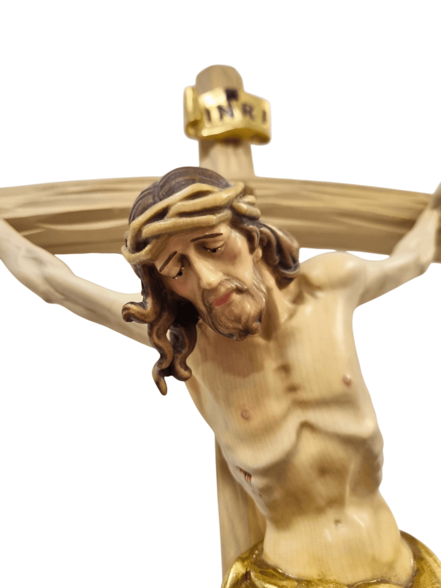 Crucifixo em Madeira Italiana Colorido 70 cm-TerraCotta Arte Sacra
