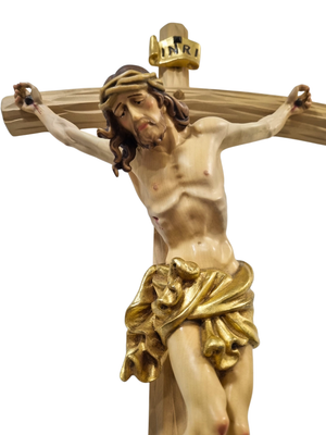 Crucifixo em Madeira Italiana Colorido 70 cm-TerraCotta Arte Sacra
