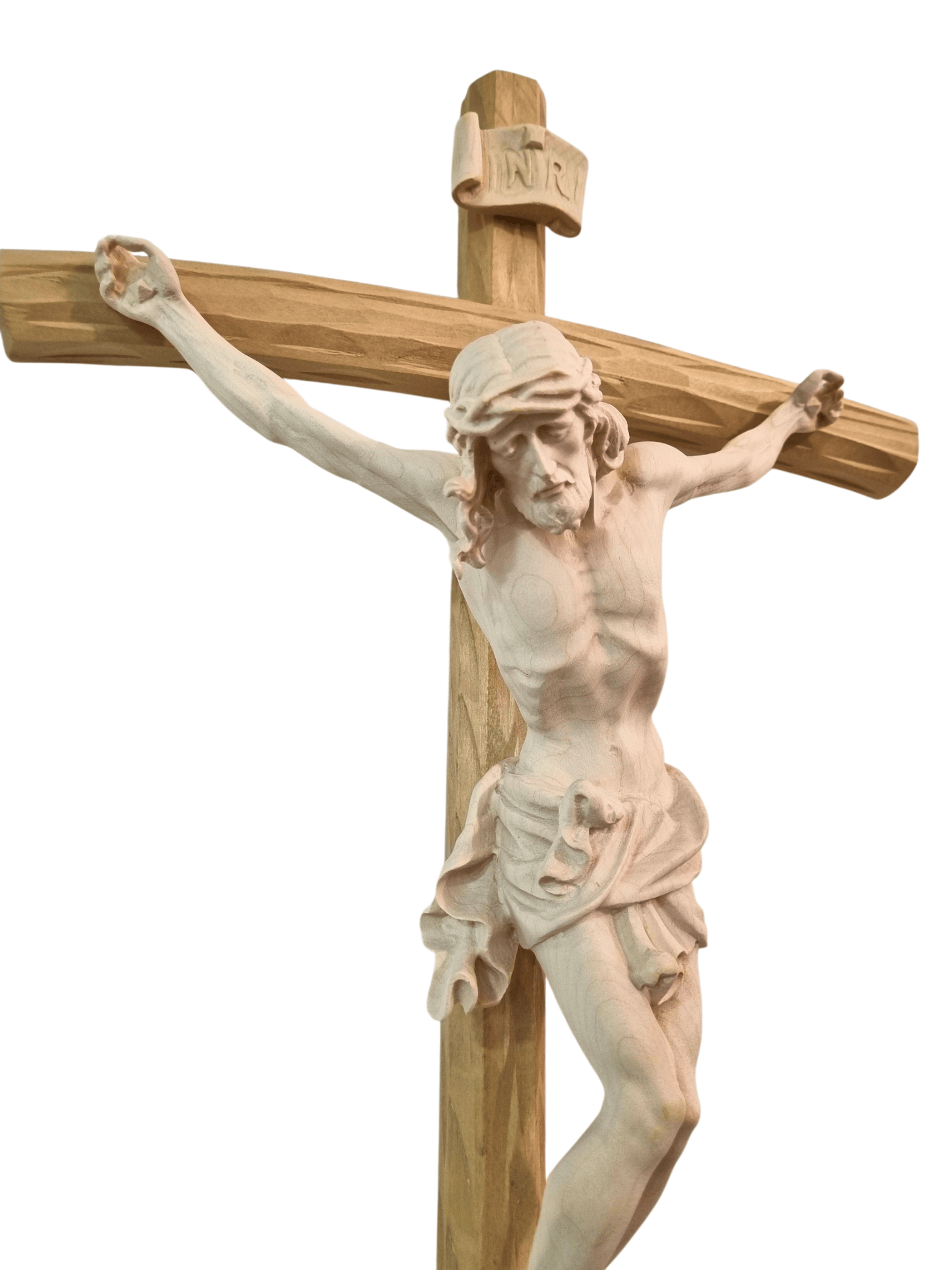 Crucifixo em Madeira Italiana Natural 70 cm-TerraCotta Arte Sacra