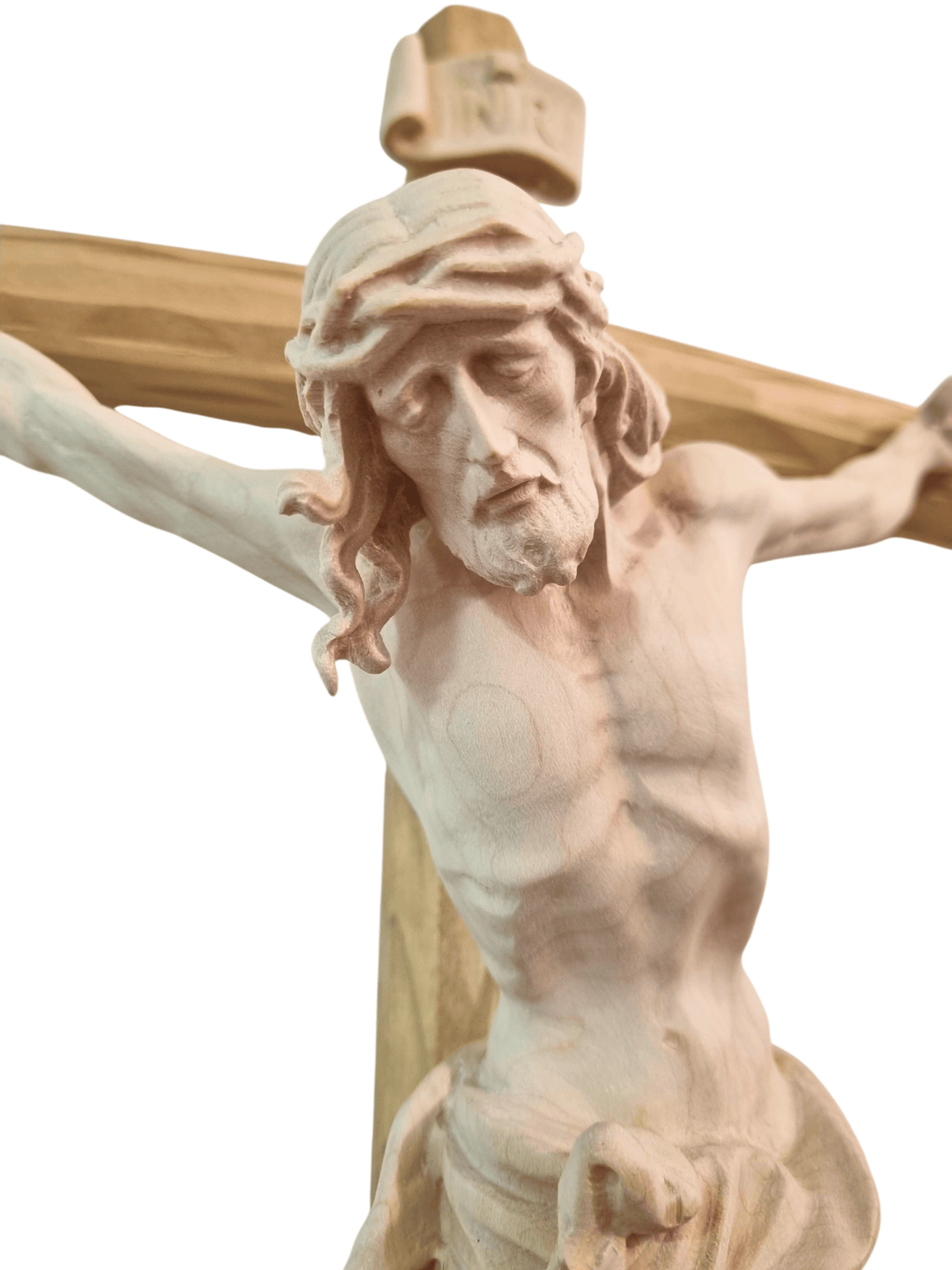 Crucifixo em Madeira Italiana Natural 70 cm-TerraCotta Arte Sacra