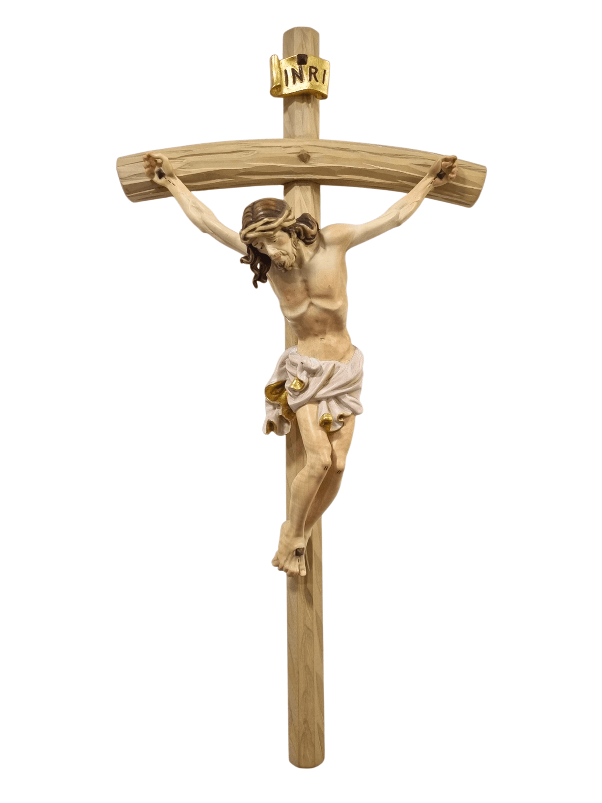 Crucifixo em Madeira Italiana Vestia Branca 70 cm-TerraCotta Arte Sacra