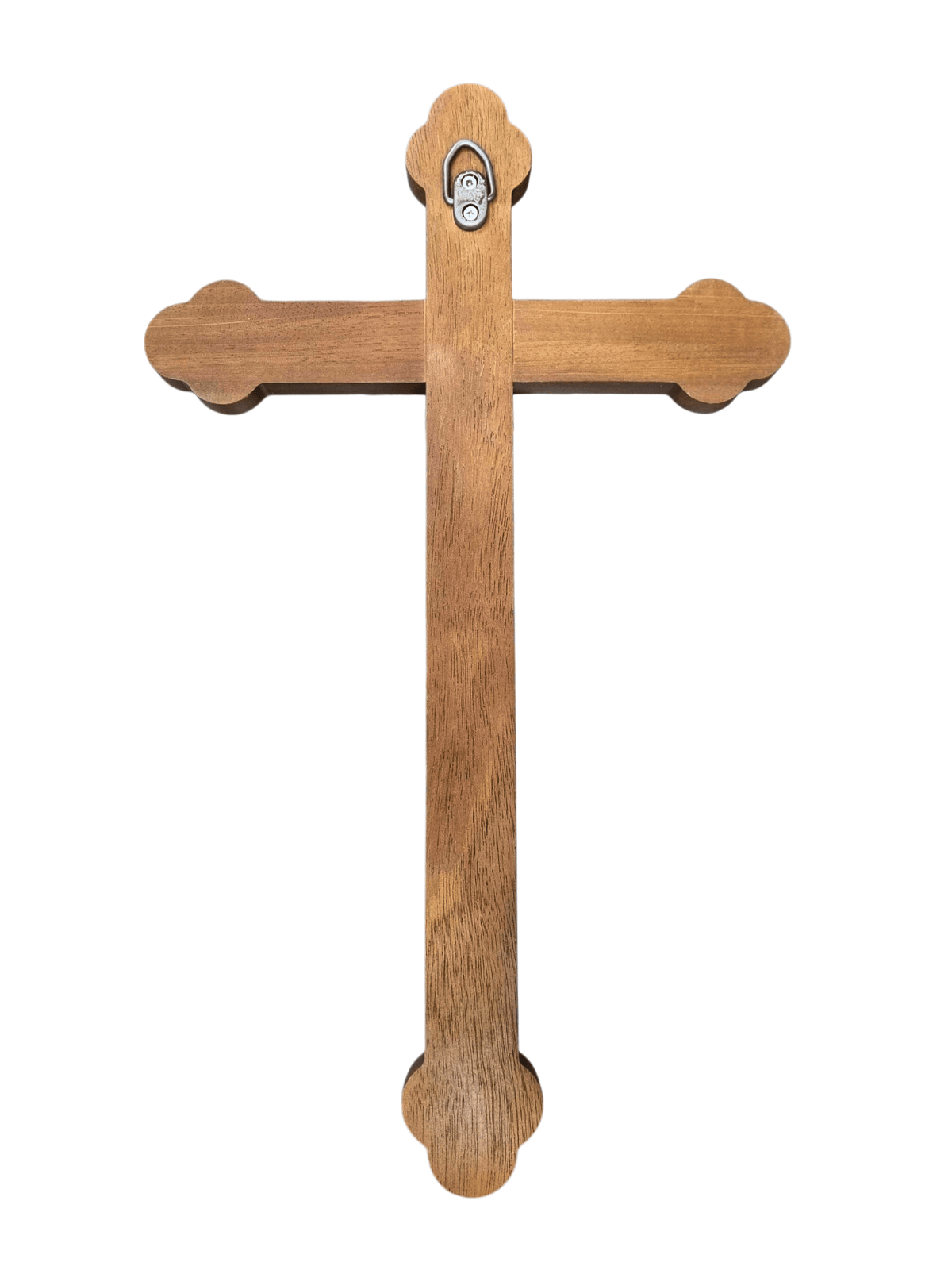 Crucifixo em Madeira Trevolado com Cristo em Metal Ouro Velho 27 cm-TerraCotta Arte Sacra