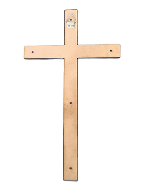 Crucifixo em Madeira com Cristo em Metal Ouro Velho 29 cm-TerraCotta Arte Sacra