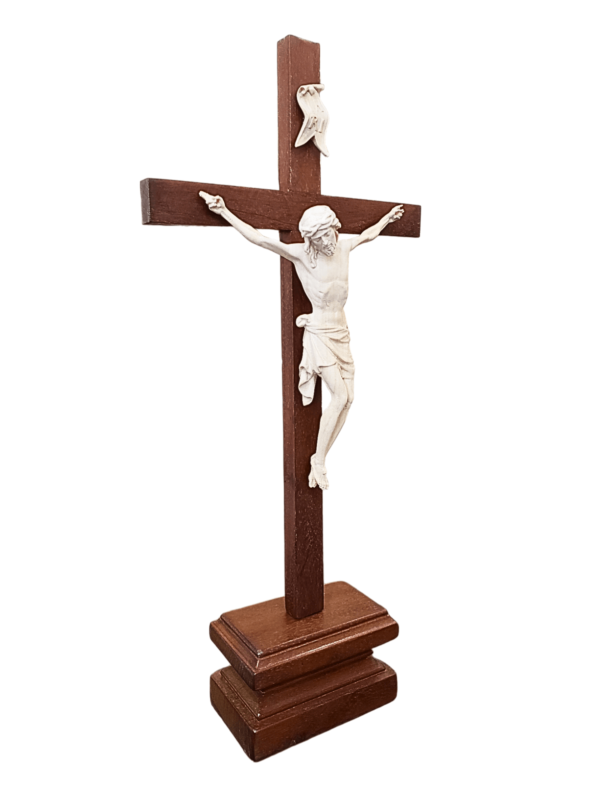 Crucifixo em Madeira com Pedestal 40 cm-TerraCotta Arte Sacra