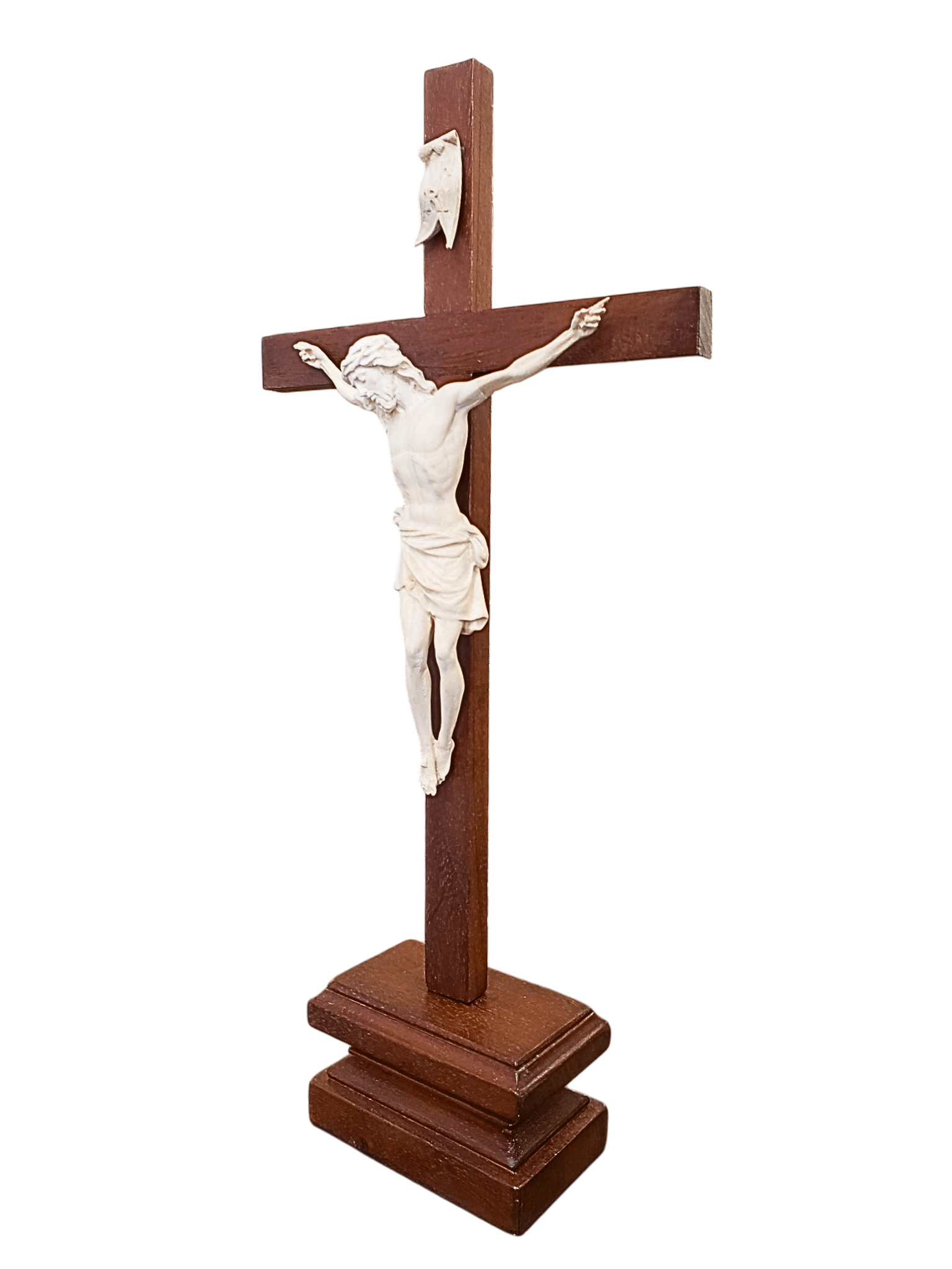 Crucifixo em Madeira com Pedestal 40 cm-TerraCotta Arte Sacra