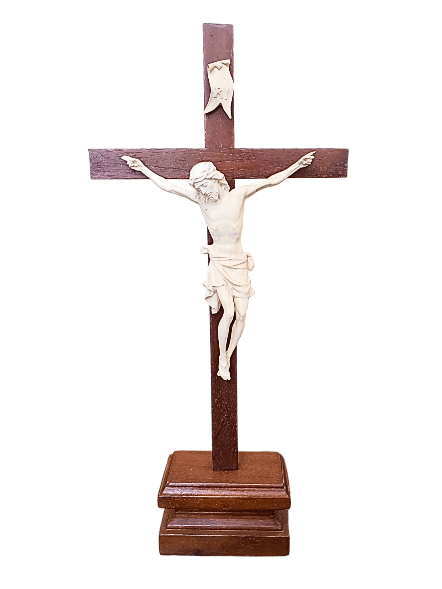Crucifixo em Madeira com Pedestal 40 cm-TerraCotta Arte Sacra