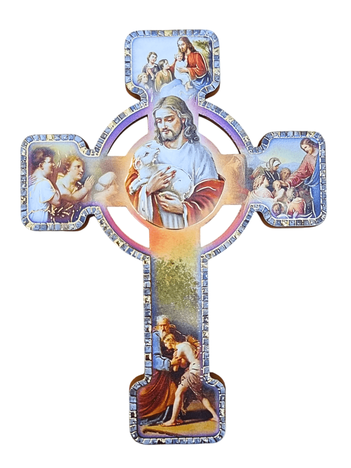 Cruz Italiana Jesus Bom Pastor-TerraCotta Arte Sacra