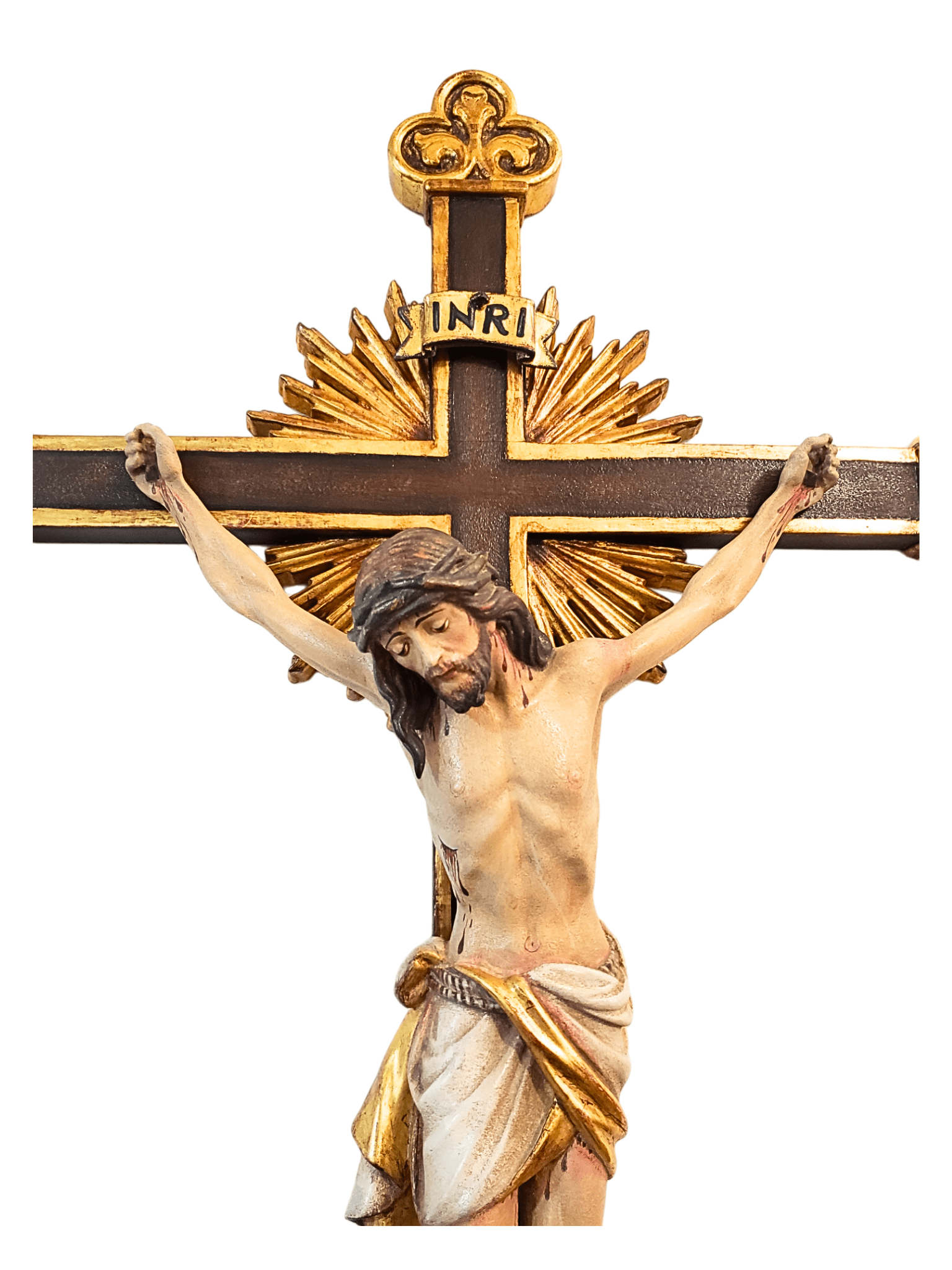 Cruz barroca de Cristo Siena com Raios 98x40cm-TerraCotta Arte Sacra