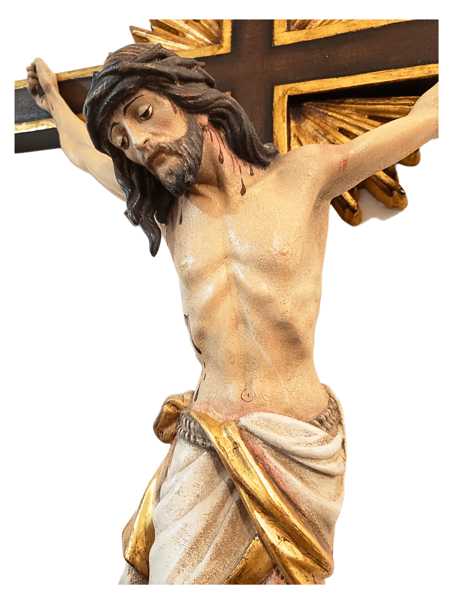 Cruz barroca de Cristo Siena com Raios 98x40cm-TerraCotta Arte Sacra